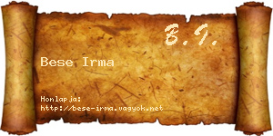 Bese Irma névjegykártya